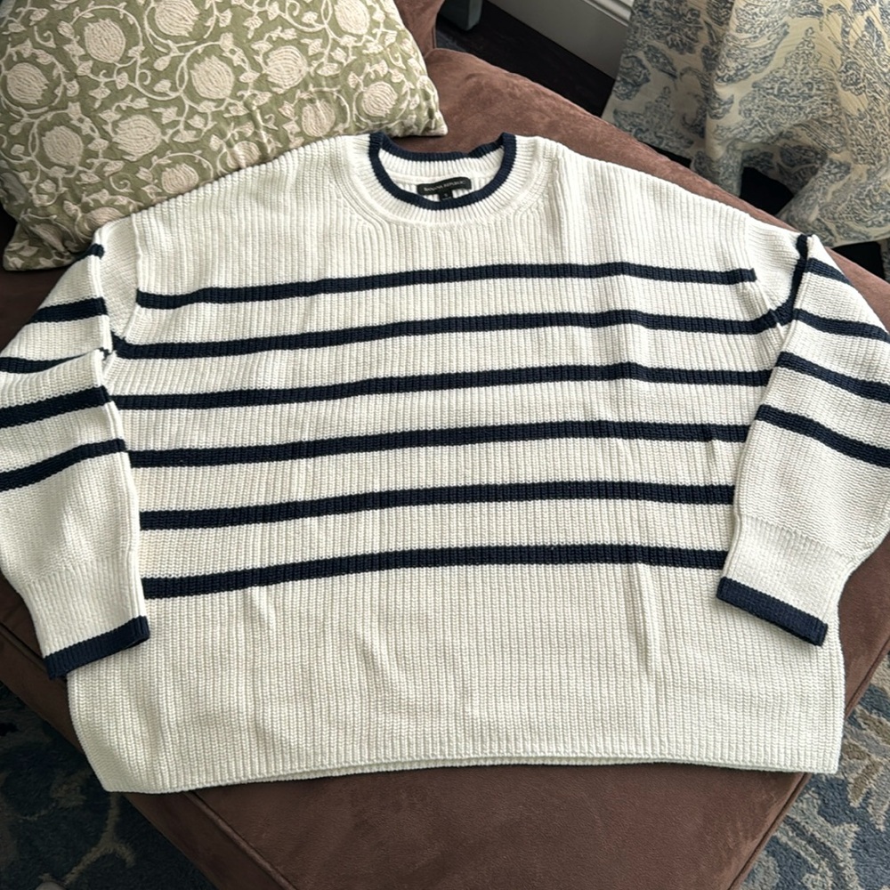 Banana Republic nautically stripe oversized sweater